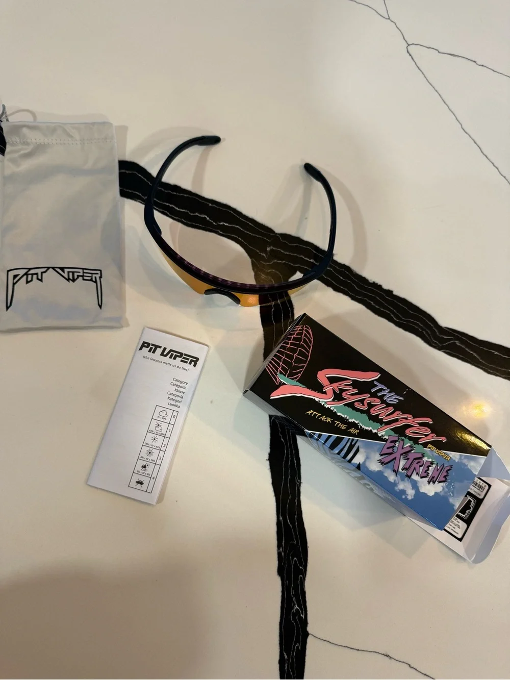 Pit Viper Exec Skysurfer Black Frame with Red-Orange Mirrored Lens